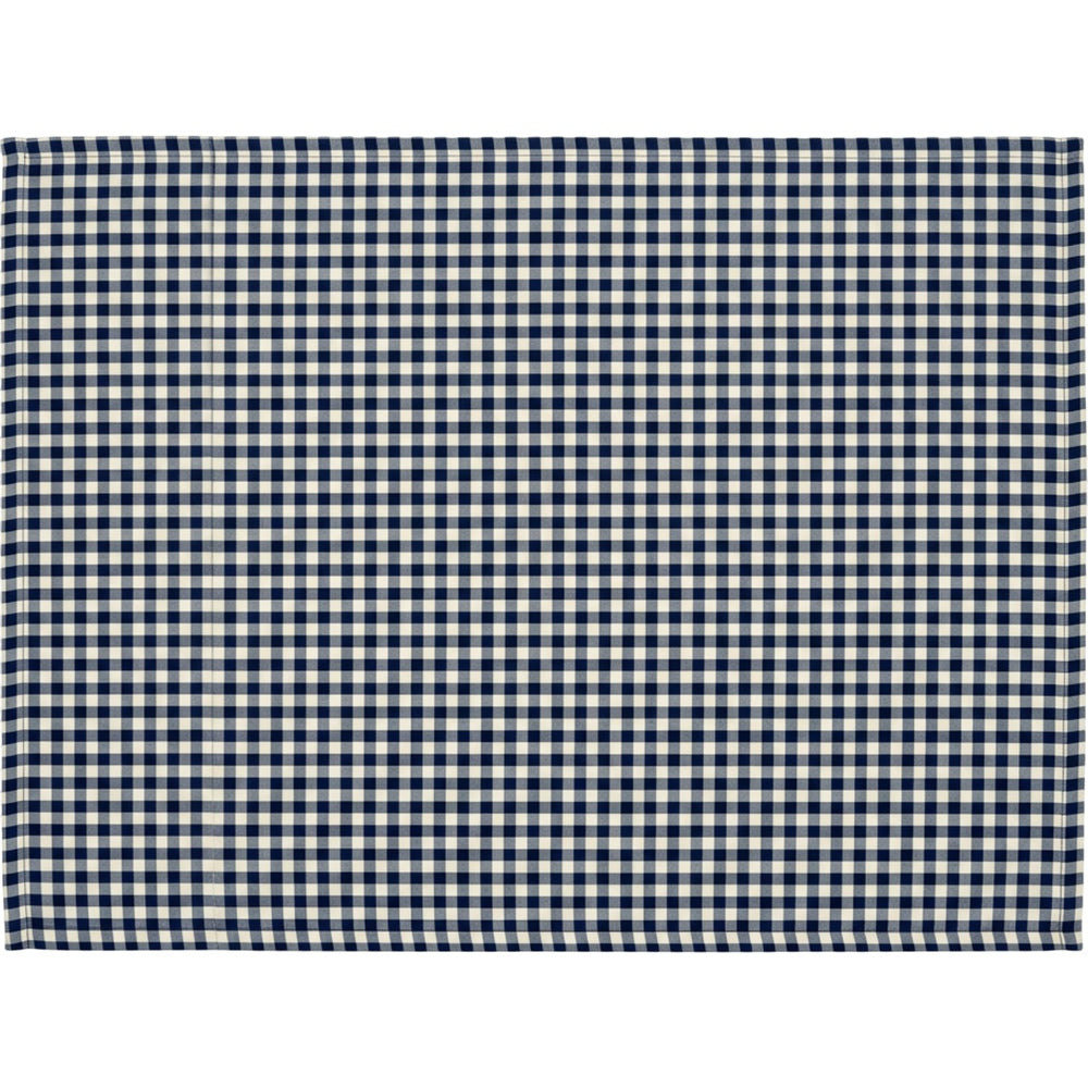 Feiy Spill-Resistant Check Tablecloth 60 x 84 in Navy and Ivory - Product view
