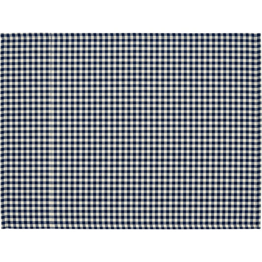 Feiy Spill-Resistant Check Tablecloth 60 x 84 in Navy and Ivory - Product view