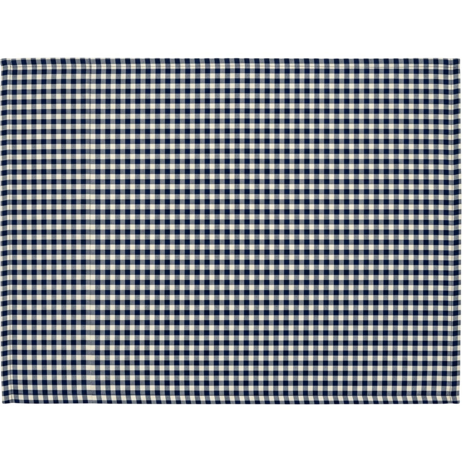 Feiy Spill-Resistant Check Tablecloth 60 x 84 in Navy and Ivory